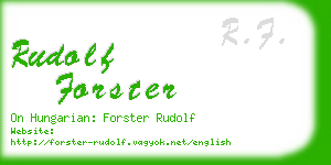 rudolf forster business card